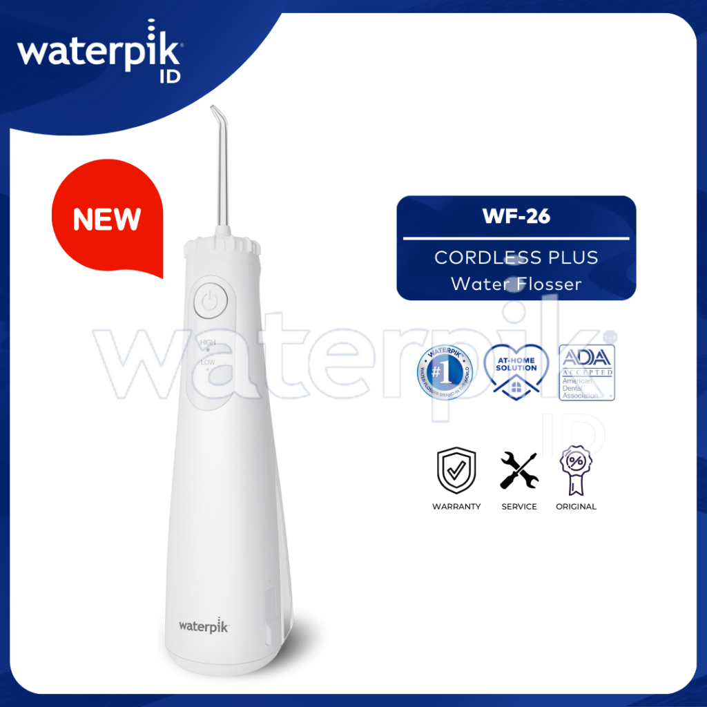Waterpik Cordless Plus Water Flosser WF 26 Pembersih Gigi Portable Alat Pembersih Plak Karang