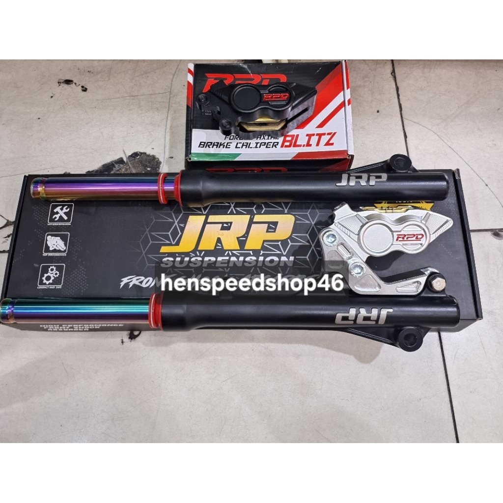 kaliper depan rpd 4piston+shock depan jrp beat vario 125 scoopy genio stylo 160 cbs