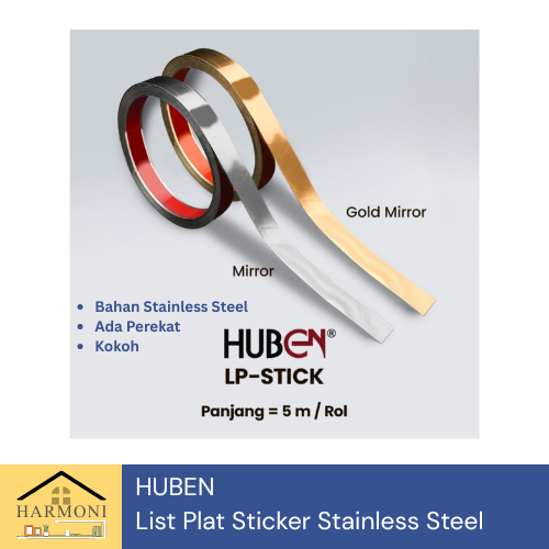 HUBEN List Plat Sticker Stainless Steel Gold Mirror / Mirror