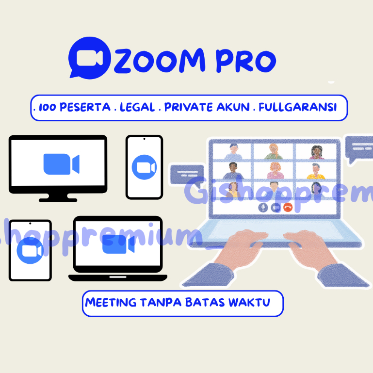 ZOOM PRO 100 PESERTA UNLIMITED FULLGARANSI