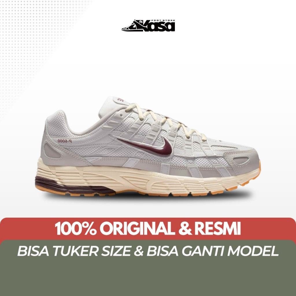Sepatu Lari Pria NK P-6000 P6000 P 6000 College Grey Vast Grey Coconut Milk Burgundy Crush