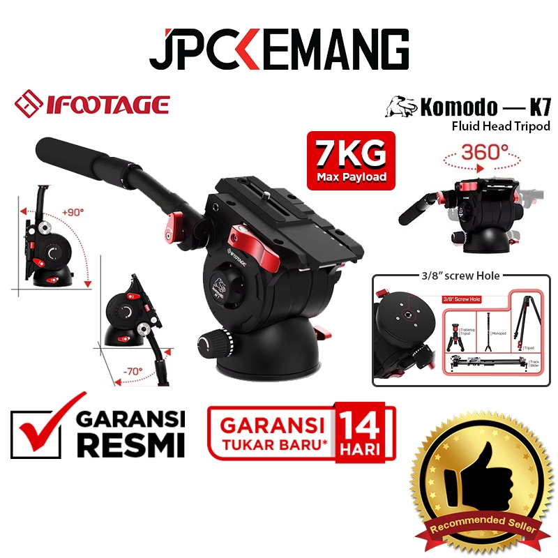 IFOOTAGE KOMODO K7 FLUID HEAD Tripod / Monopod Camera Ifootage K7 Tripod Fluid Head Garansi Resmi
