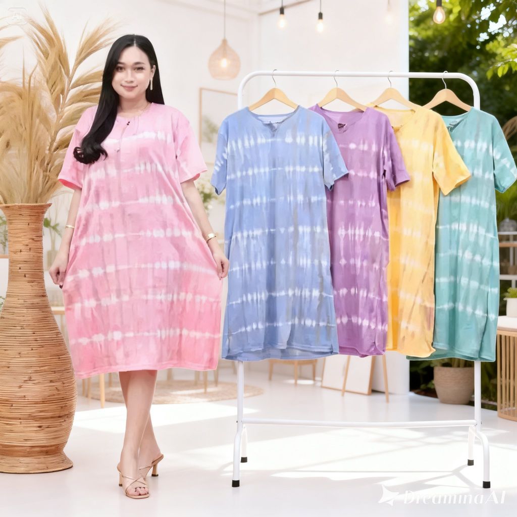 Daster kaos wanita dewasa ukuran setandar/Daster Bali/Daster tie Dye/pakaian wanita