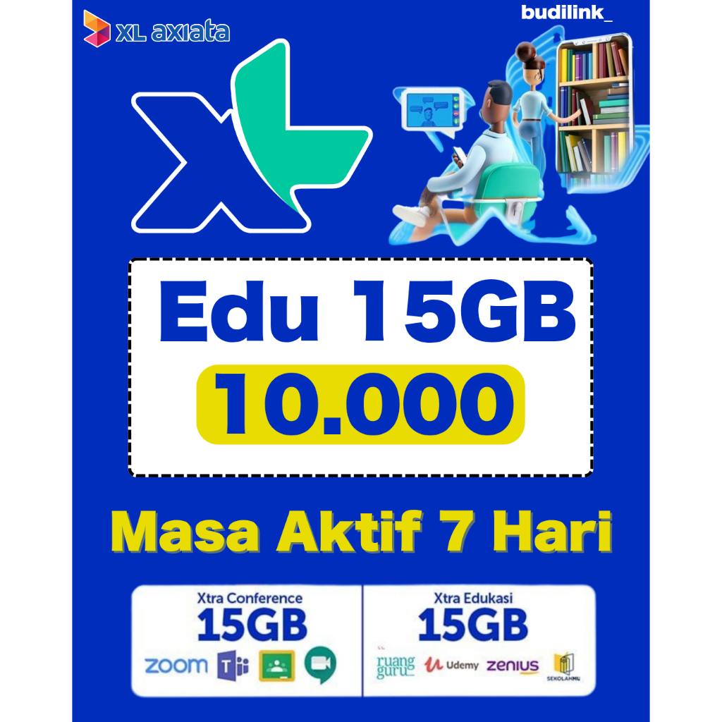 Paket XL EDU 15GB 7 Hari | Kuota Edukasi | Zoom Google Meet Ruangguru