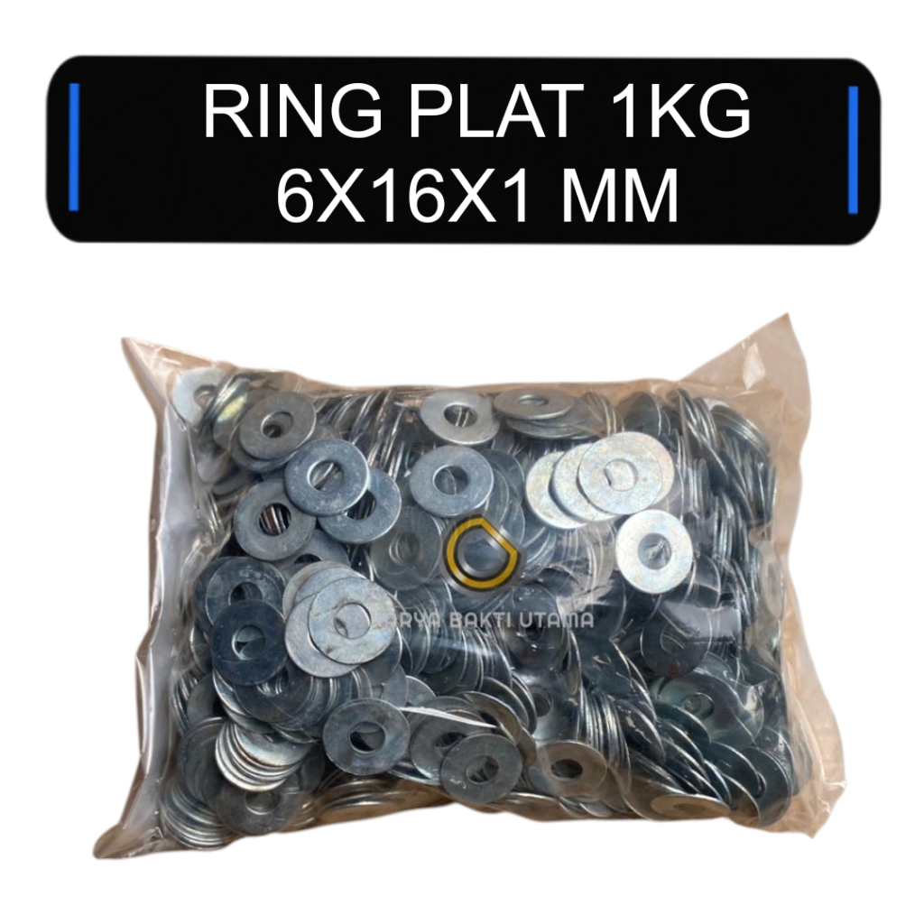 RING PLAT KILOAN | 1 KG RING PLAT 6X16X1 MM | RING PLAT M6 | RING 6X16 | RING BAUT M6 | RING BAUT KU