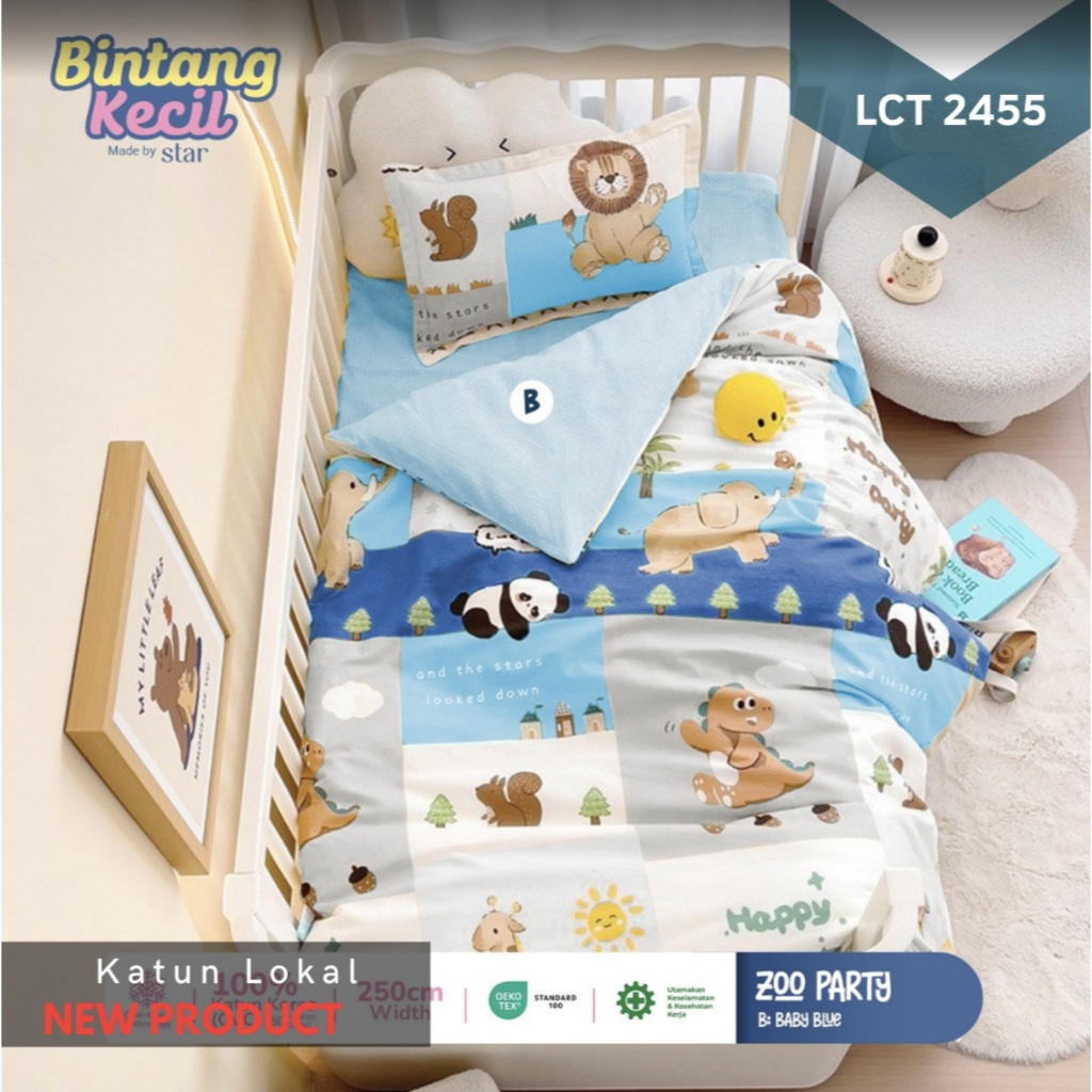 Toko Yovo Sprei STAR Sprei Katun Anak Bear Motif Animal Prints 90 100 120 160 180 200 Combed Cotton 