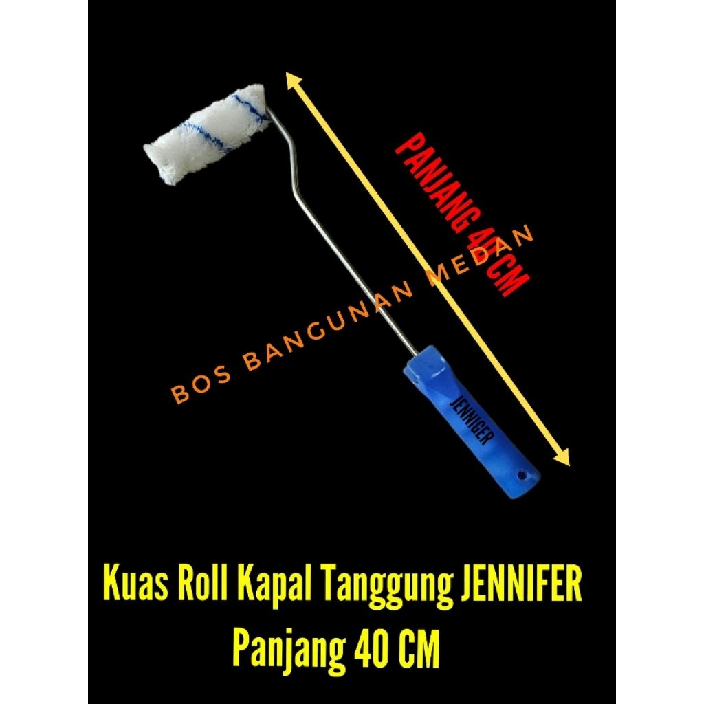 Kuas Roll Kapal 4 Inch Gagang Pendek 40cm Untuk Cat Air Minyak Pada Tembok Dinding Kayu Triplek Gyps