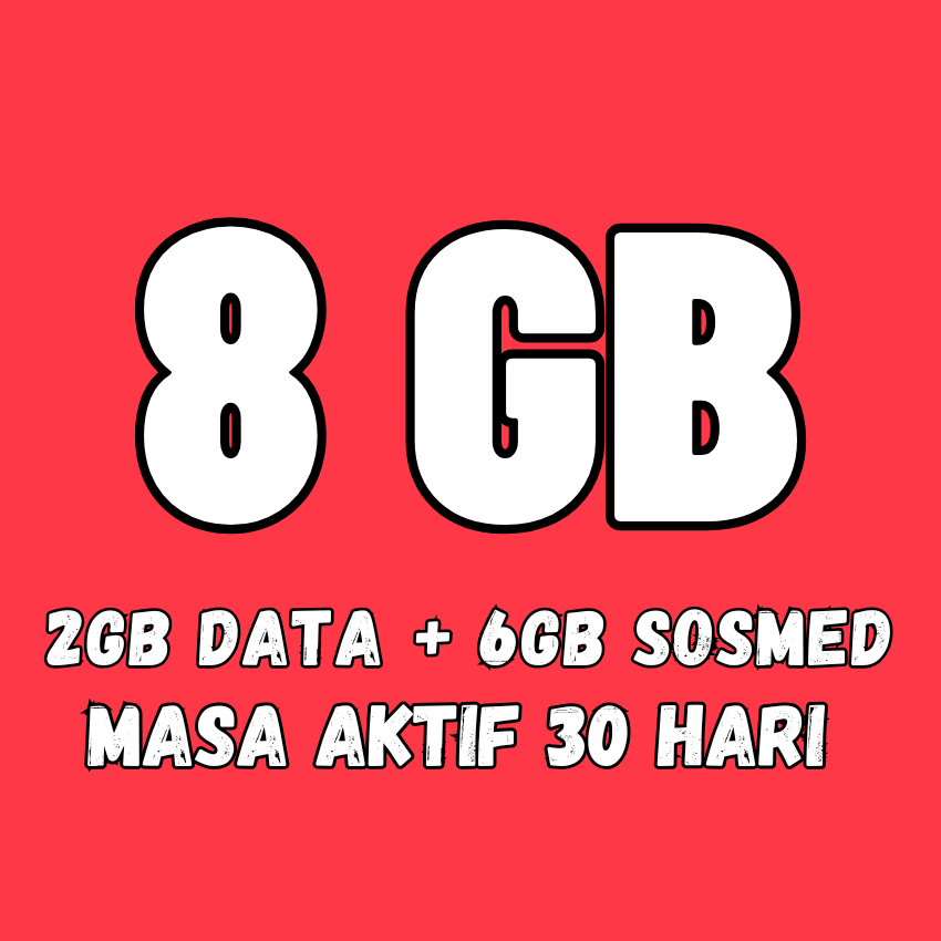 Telkomsel Data 8GB 30 Hari (2GB Data + 6GB Sosmed)