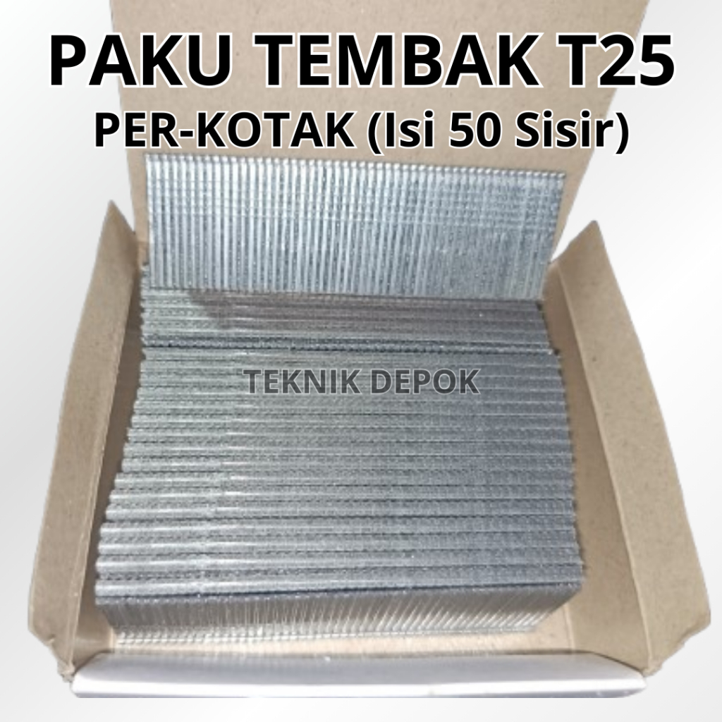 PERKOTAK Mata Paku Tembak Kayu T 25 Isi 50 Sisir Refill Air Nailer Staples Gun Penuematic Angin T25 