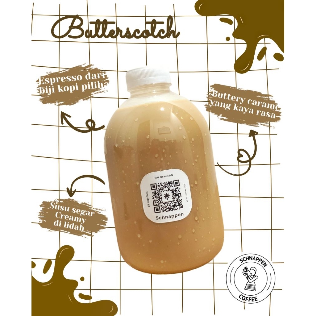 Schnappen Coffee Butterscotch Latte 1 Liter Kopi Botolan Butterscotch Latte Premium Creamy