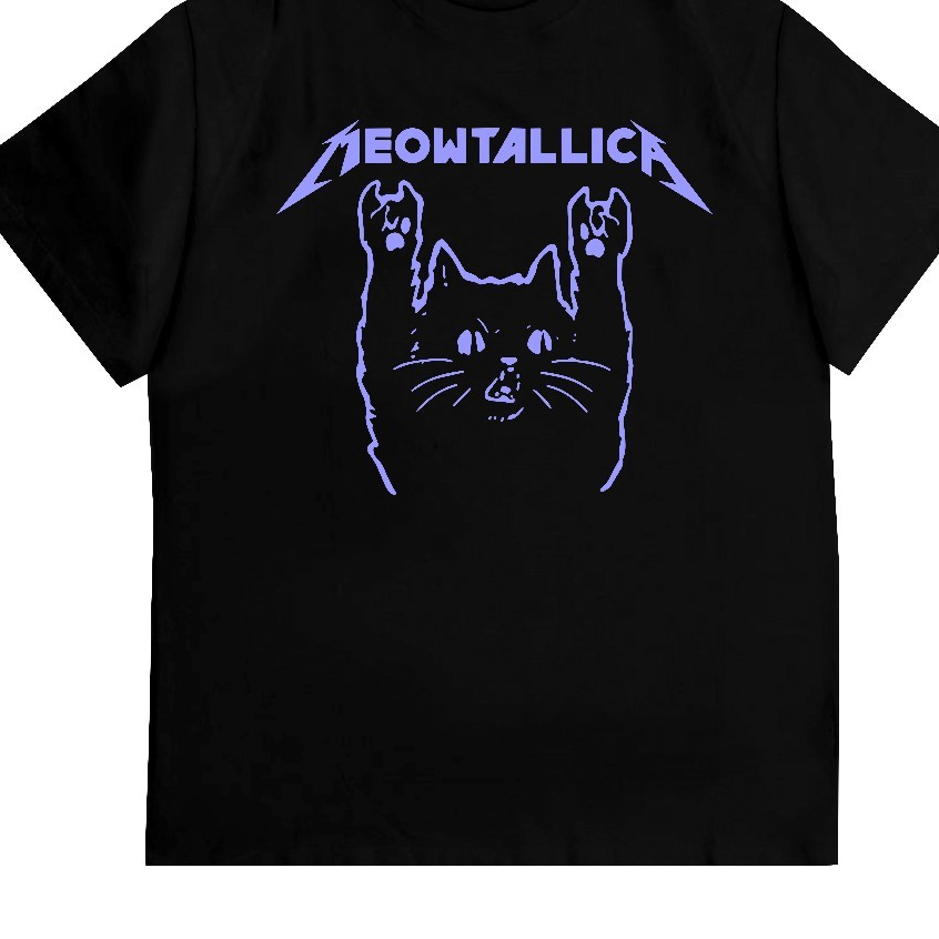 Kaos Meowtallica | Tshirt Plesetan Metallica | Baju Parodi Lucu Series