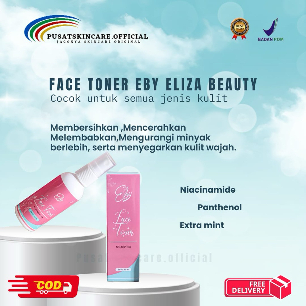 TONER EBY BY ELIZA BEAUTY ORIGINAL BPOM NEW PACKAGING ORIGINAL MASTER STOCKIST RESMI