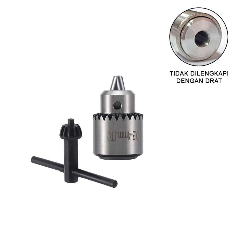 EELIC KMB-4MMJT0 Kepala Mesin Bor Chuck Mini Clamp 0.3-4MM JT0 Drill Chuck Atau Chuck Keyless Pengga