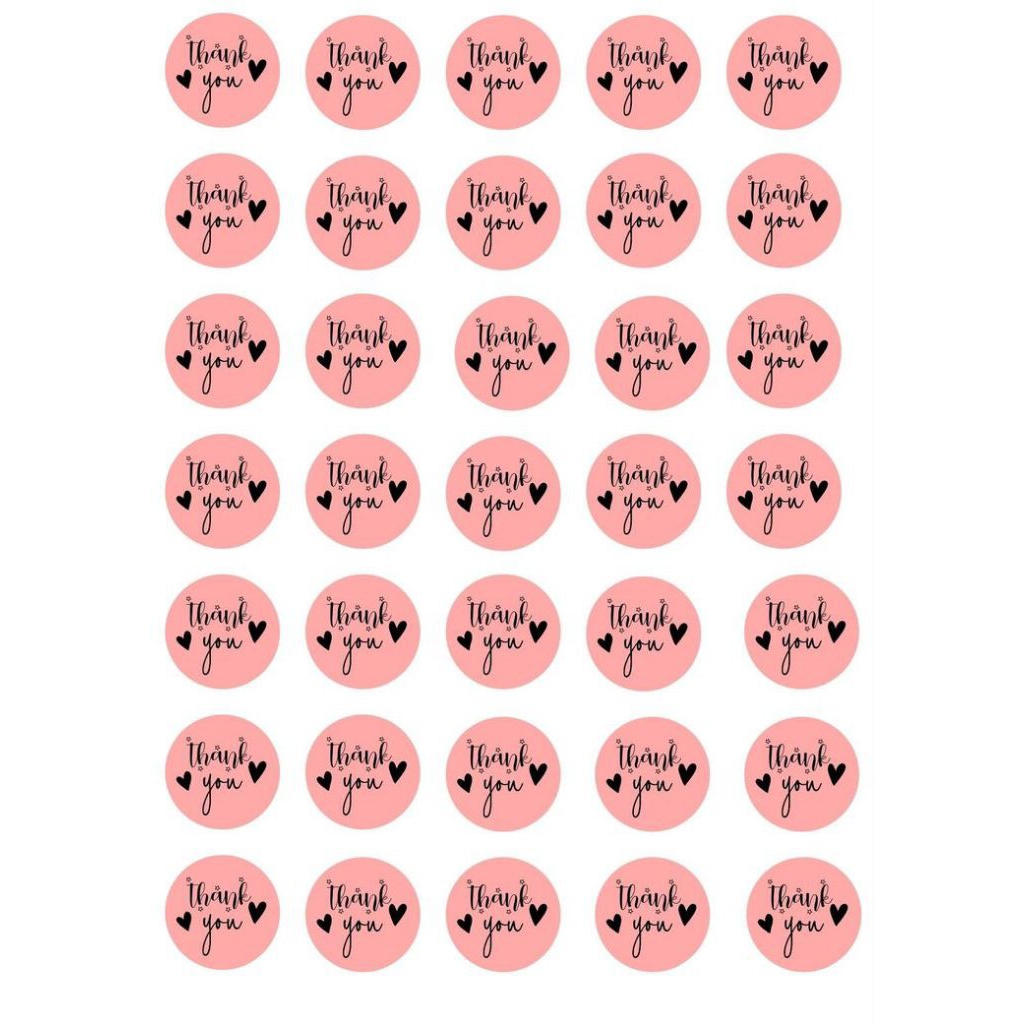 STIKER LABEL TERIMAKASIH MINUMAN KUE DLL, 500PCS KARAKTER LUCU