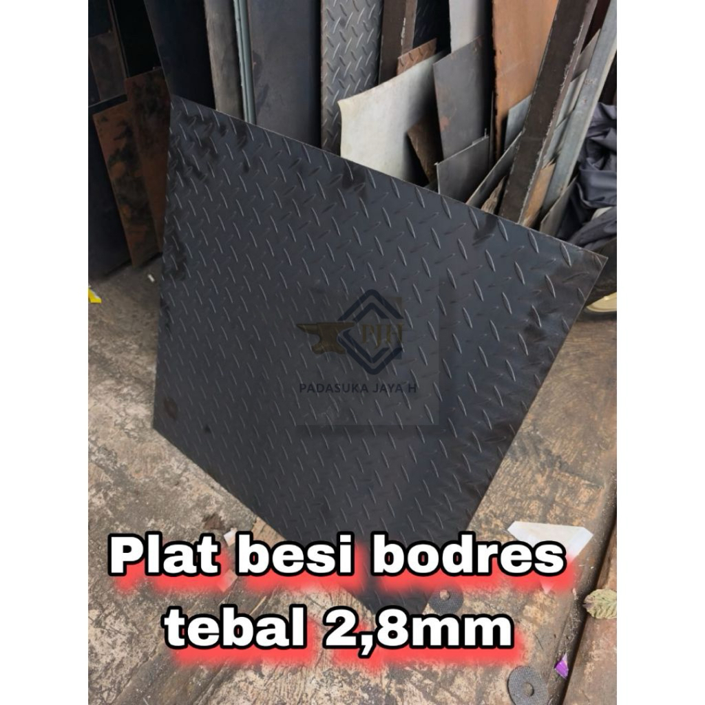 Plat besi bodres 2,8mm. Plat besi bodres asli bukan pres.