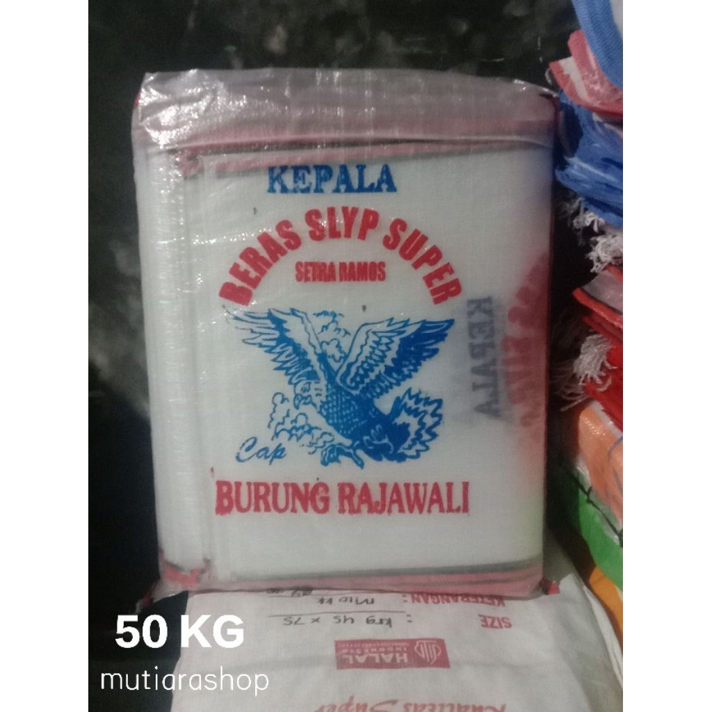 Karung Beras BURUNG RAJAWALI 50kg isi 50 Pcs| Karung Transparan Rajawali