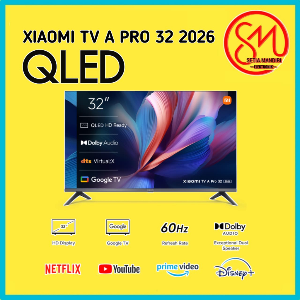 [KARGO] Xiaomi Google TV A 32 Pro QLED 2026 | Smart TV LED HD | Speaker 20W | Dolby Audio | DTS-X