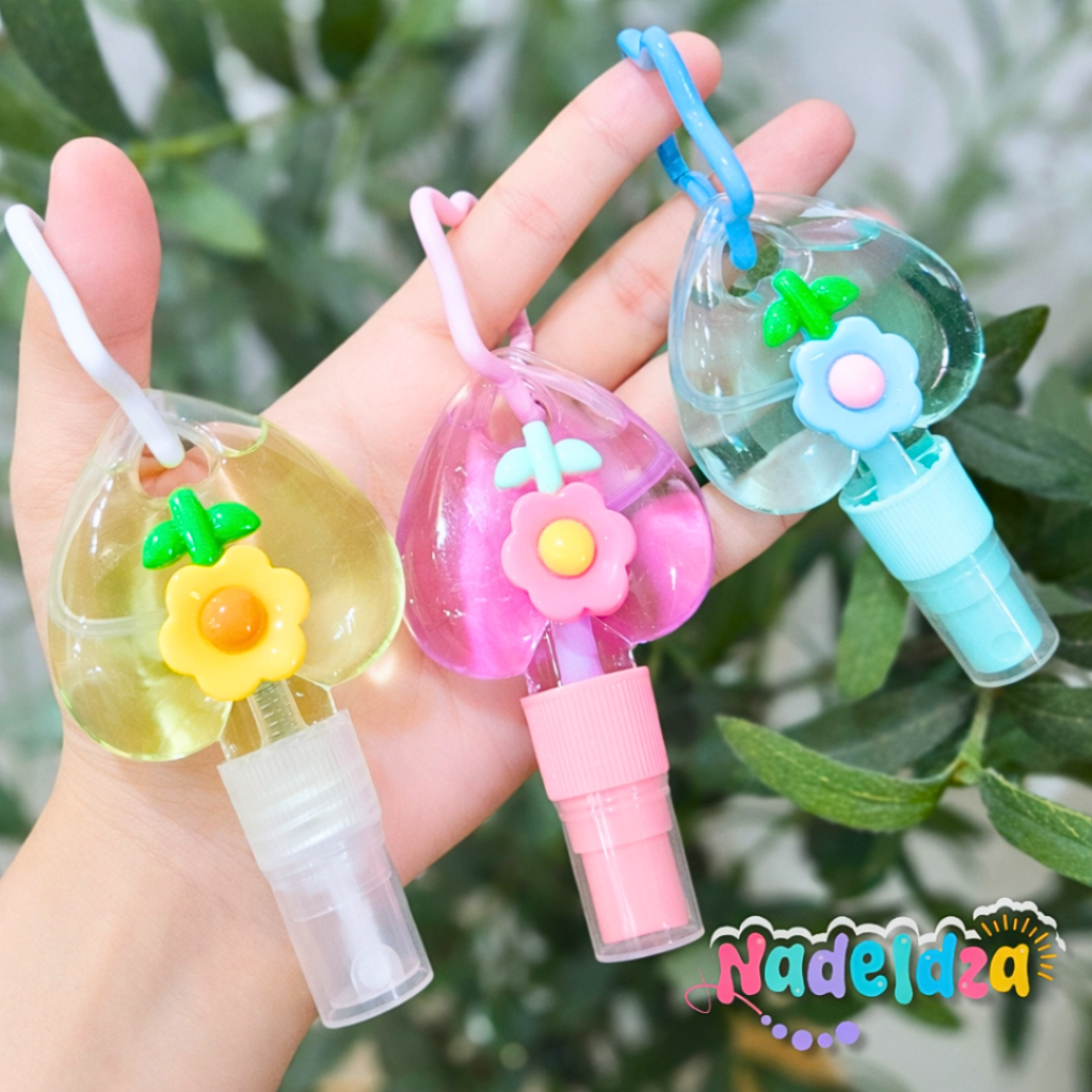 Nadeldza Hand Sanitizer Spray Love Bunga Aesthetic Gantungan Tas Hand Sanitizer Lucu