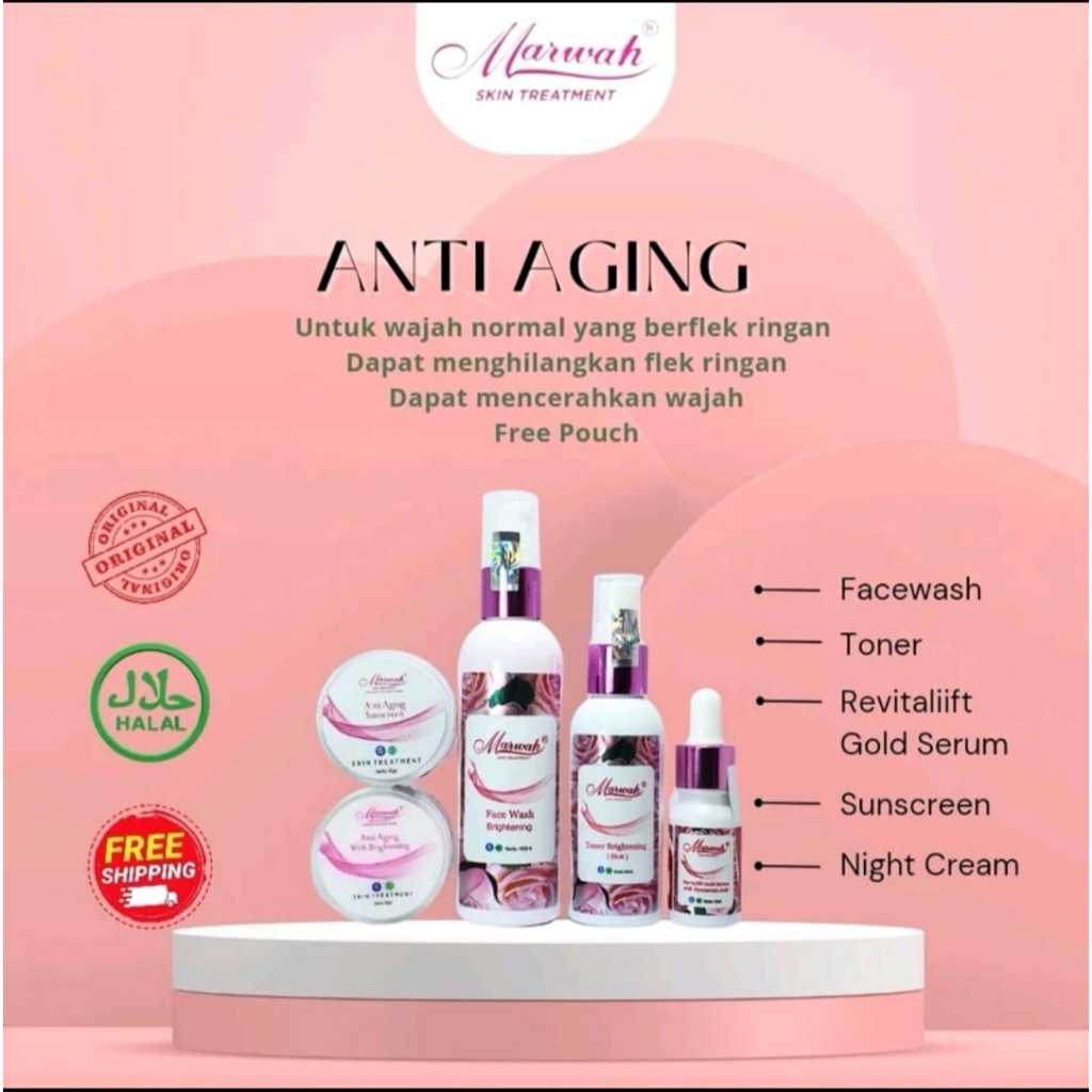 Marwah Skincare Diamond Anti Aging Bpom Halal atasi kerutan, garis halus, dan flek hitam
