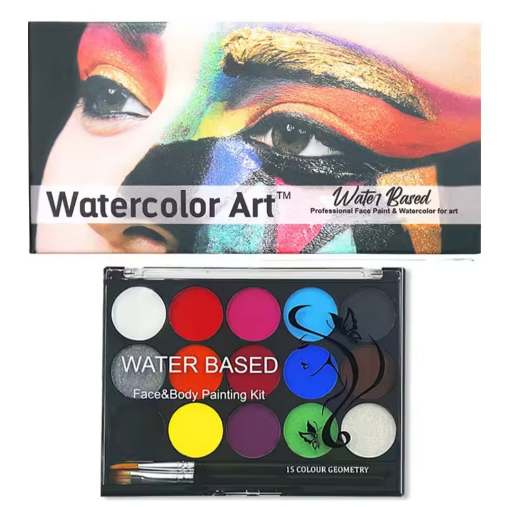 Body Art 15 Colour Set + 2 brush / Face Painting / Body Painting