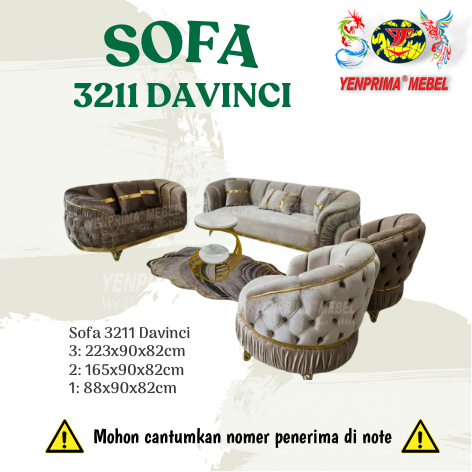 YENPRIMA MEBEL SOFA 3211 DAVINCI + MEJA / SOFA