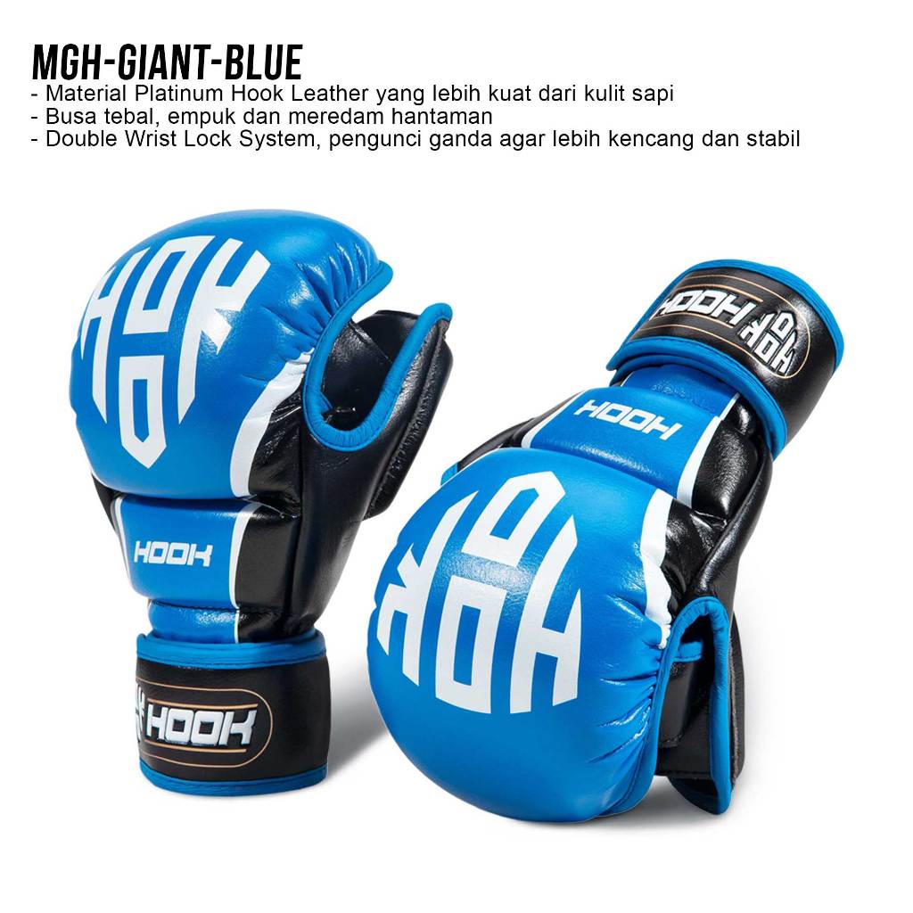 Hook Hybrid MMA Sparring Gloves Giant Blue Sarung Tinju MMA Glove UFC