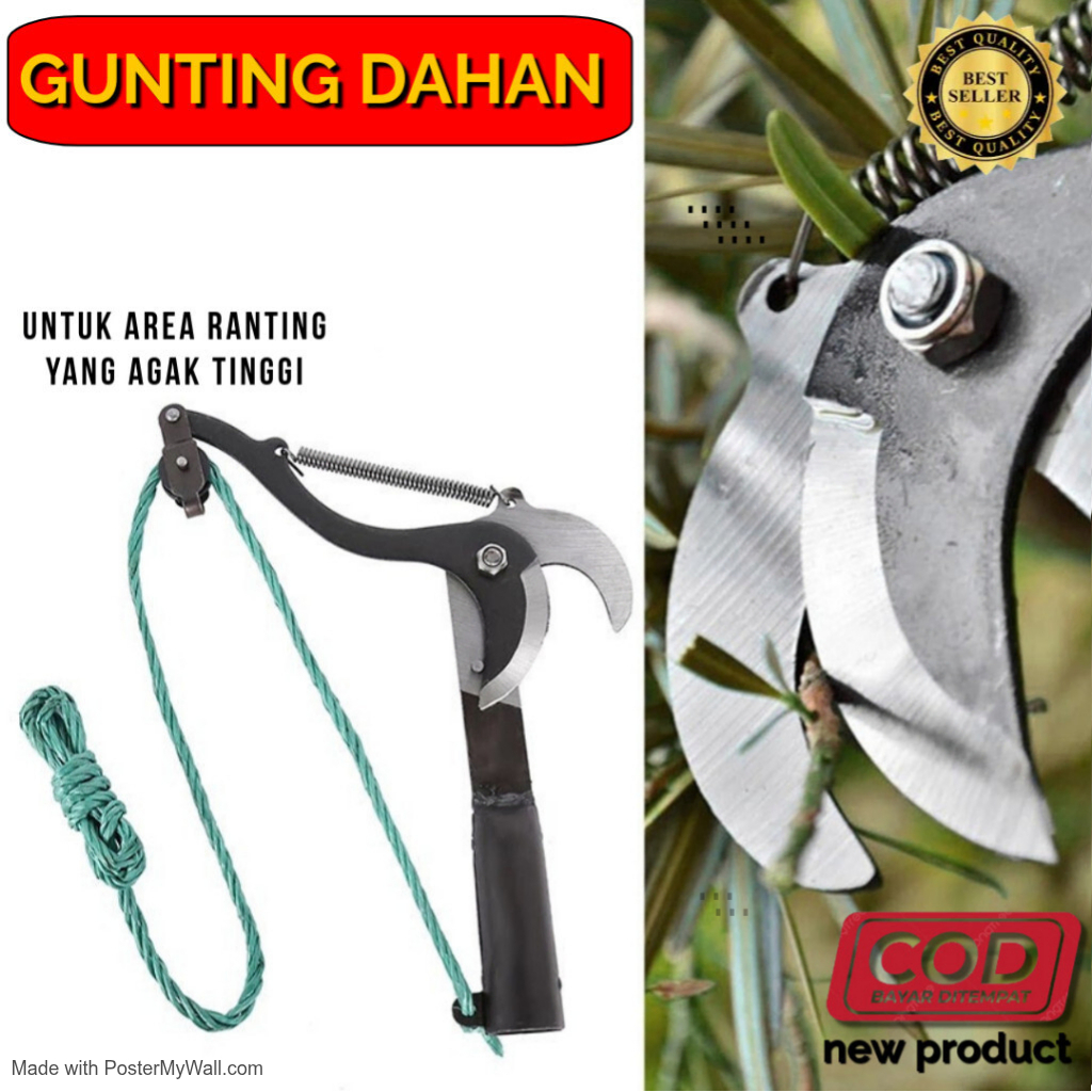 Gunting Dahan Ranting Pohon Alat Potong Dahan Pohon Tarik Tali/GUNTING RANTING TINGGI BAJA KUAT HIGH