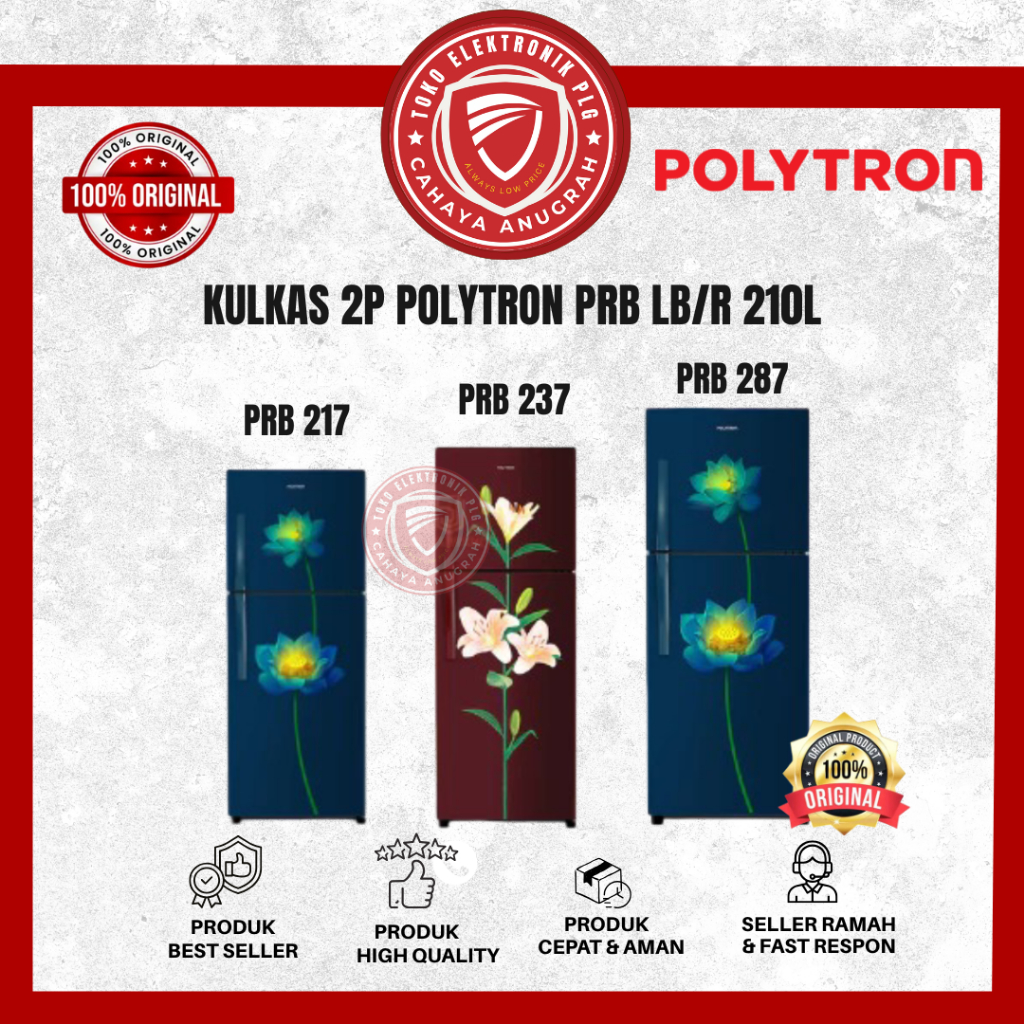 Kulkas Polytron 2 Pintu PRB217/PRB237/PRB287/PRB 200Y Kulkas Polytron Garansi