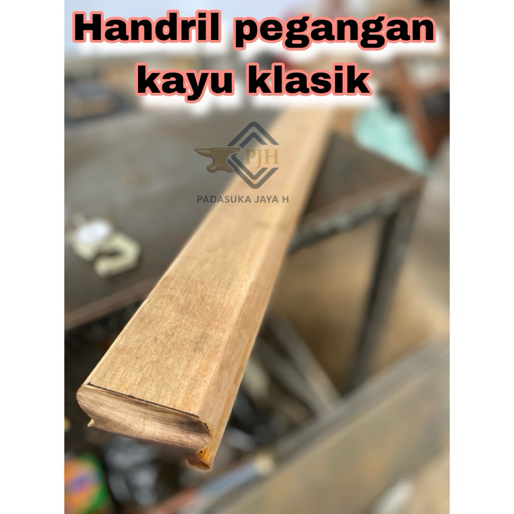 Pegangan tangga reling tangga, handril . pegangan kayu klasik.