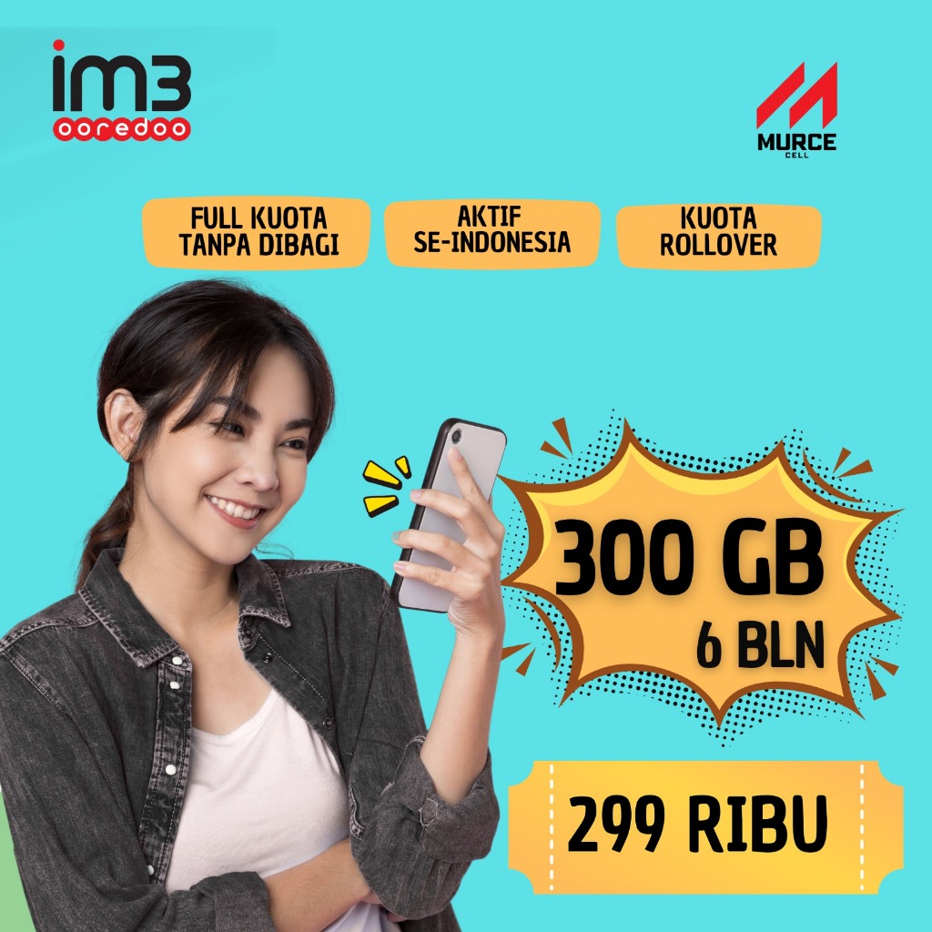 Perdana Indosat Kuota 390 GB 6 Bulan Masa Aktif Bergaransi