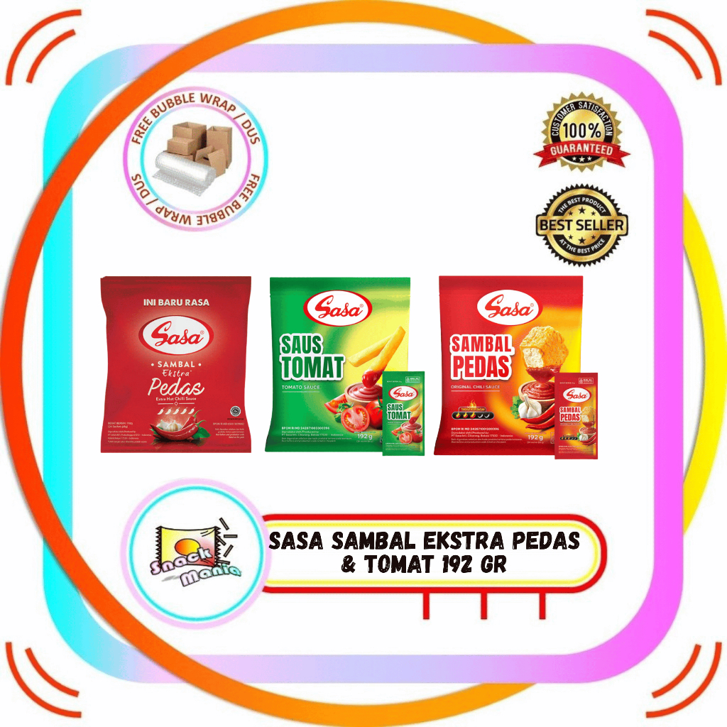 SASA Saus Tomat - Sambal Extra Pedas - Asli Saos Sachet