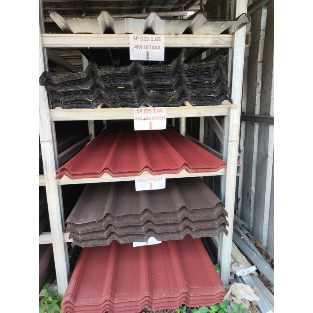 Atap Spandek Pasir Merah, Hitam 0.30 3M, 4M, 5M, 6M