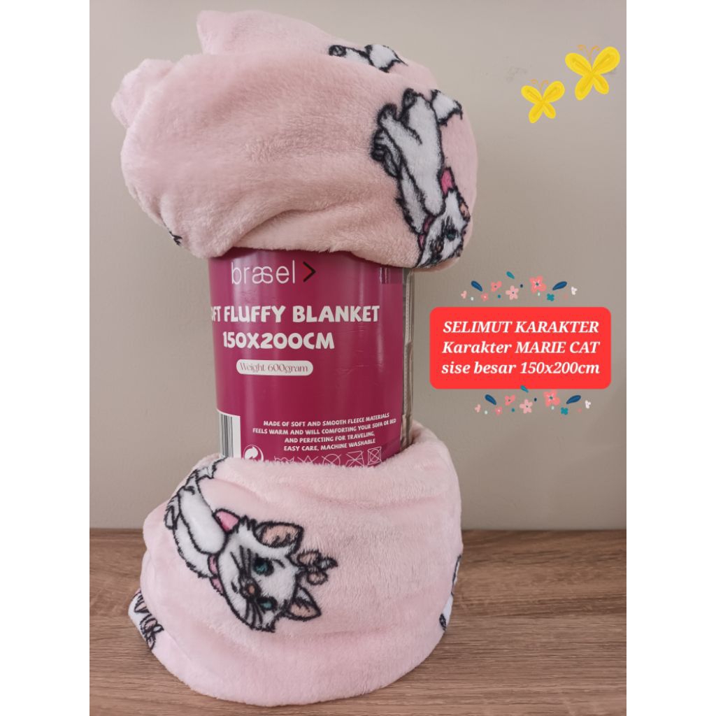 selimut karakter marie cat selimut anak marie cat selimut 150x200 karakter marie cat selimut flanel 