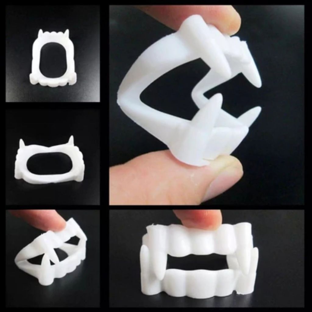 10 Biji Mainan gigi drakula / gigi taring / gigi vampir / gigi palsu plastik / / gigi dracula / gigi