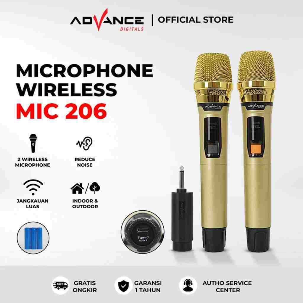 Advance Double Wireless Mic 206 Bluetooth Karaoke