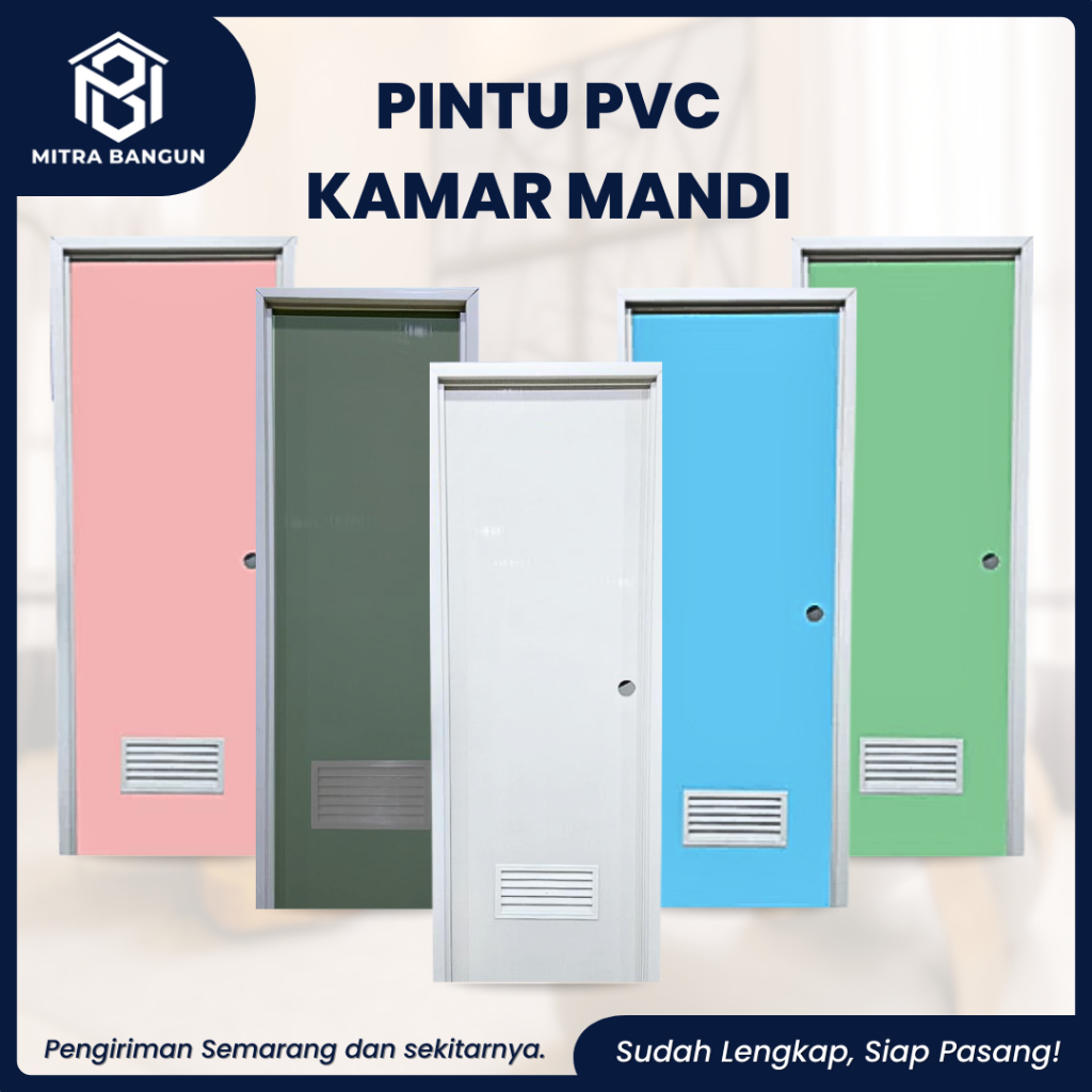 PINTU KAMAR MANDI PVC + HANDLE PINTU + KUSEN
