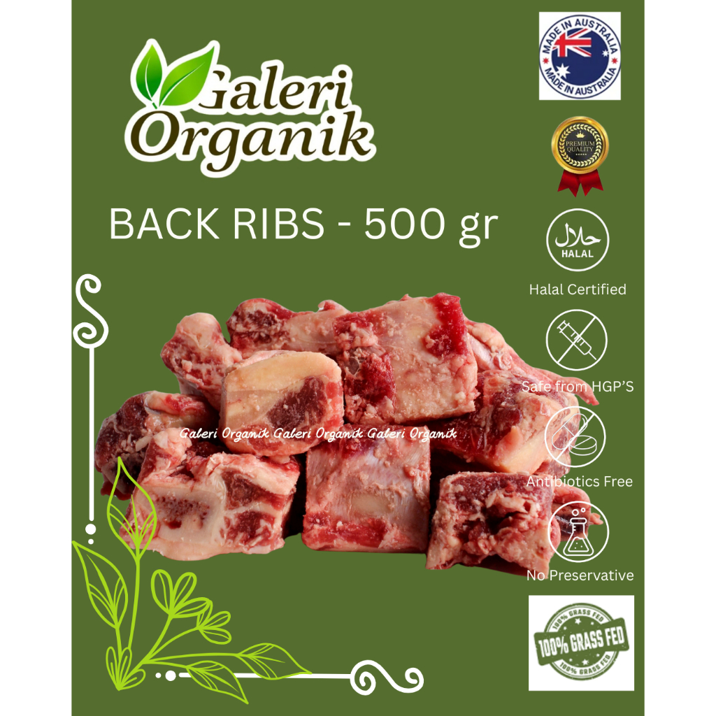 Australia 100% Grassfed Premium Back Ribs (Iga Konro) 500g - Daging Sapi Grassfed Organik - Daging S