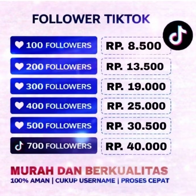 FOLLOWER TIKTOK JASA FOLLOWER TIKTOK BERKUALITAS TINGGI