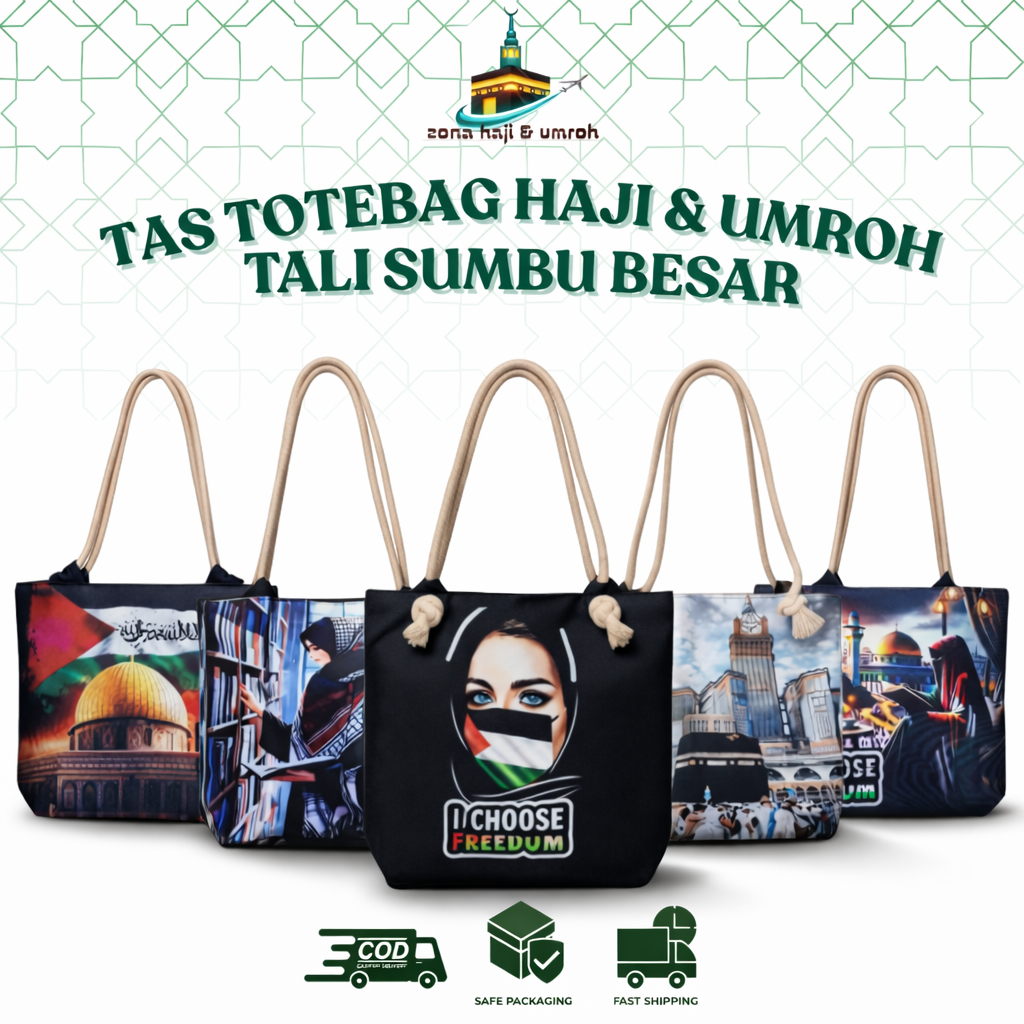 TOTEBAG TALI SUMBU BESAR MOTIF RANDOM / TAS WANITA
