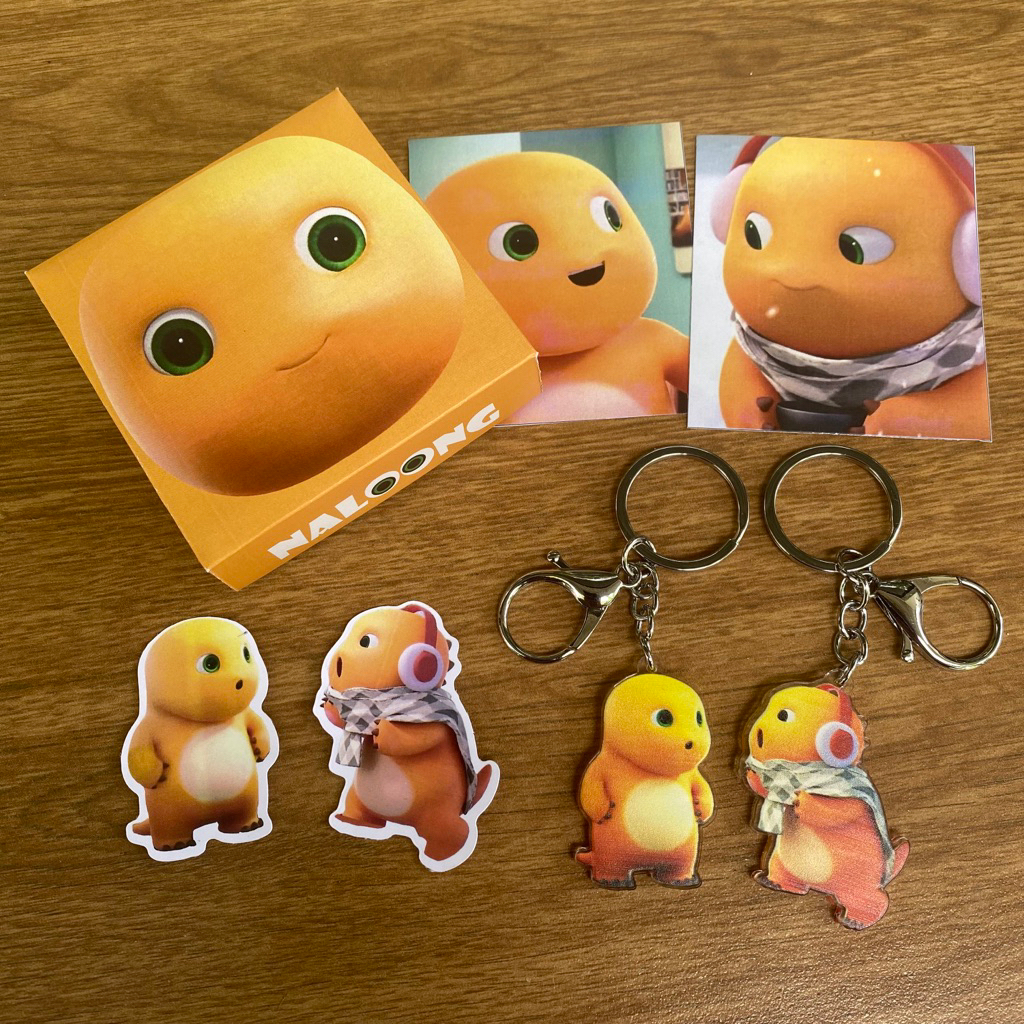 Dino Naloong Couple Keychain | Gantungan kunci couple dino kuning naloong