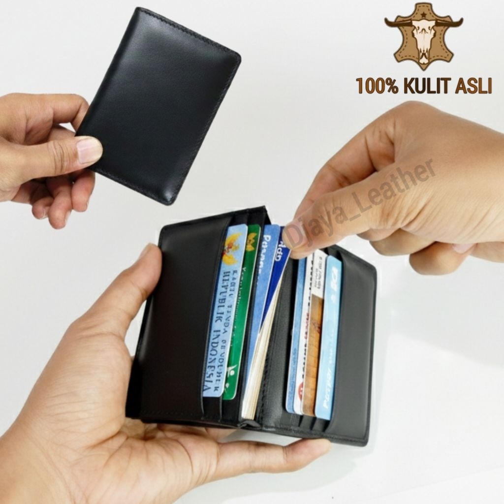 Dompet Kartu Kulit Asli Original/Dompet Kartu Pria Wanita Kecil Minimalis