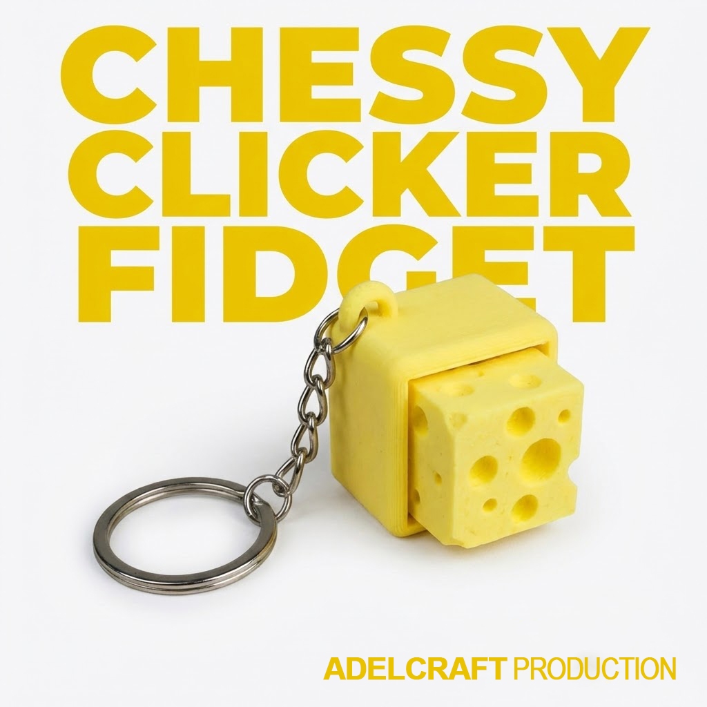 Tokiko Cheesy Clicker Fidget Gantungan Kunci Mechanical Keyboard Keycap Keju 3D ASMR Clicky