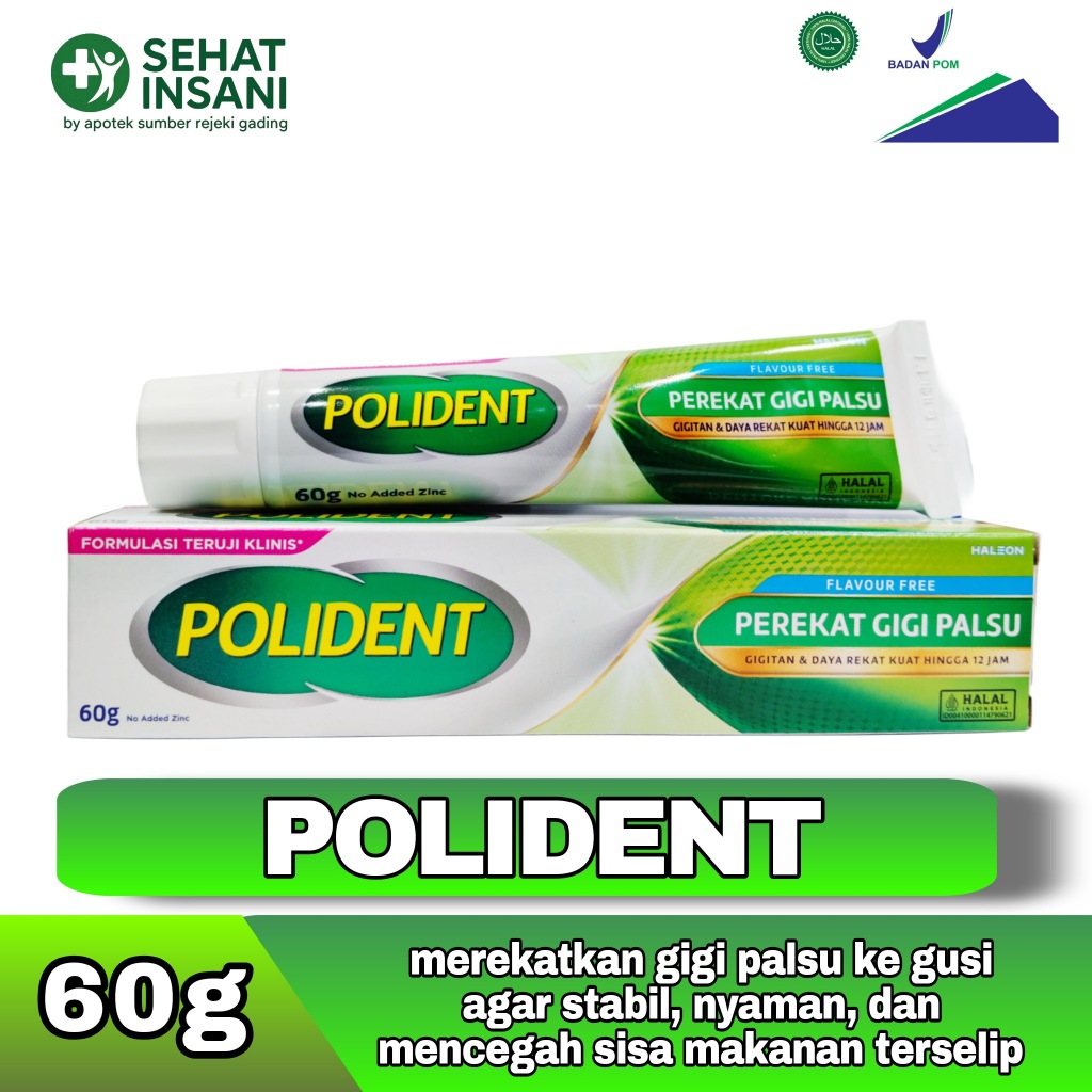 Polident Lem Gigi Palsu Perekat Gigi Tiruan Tube / Polident Lem Gigi
