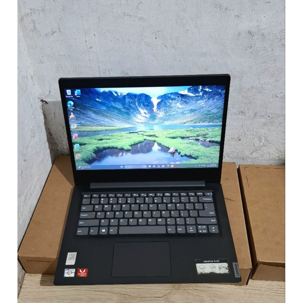Laptop Lenovo ideapad S145AMD Athlon 300U Setara i3 Gen 10  Ram 8GB SSD 512GB Slim Kekinian Seri Mud