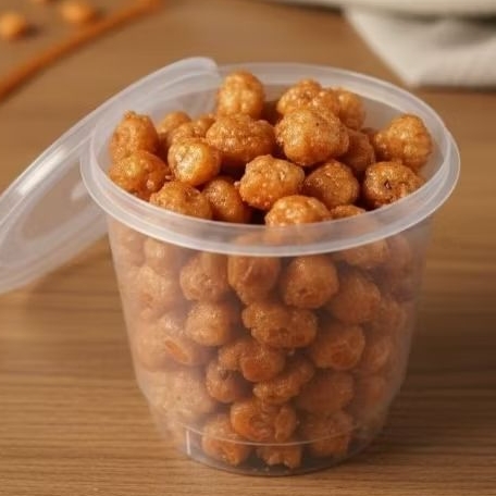 Snack Kacang Marneng Jagung Pedas Manis Gurih Renyah Cemilan asik dalam kemasan cup cang Polong Tepu