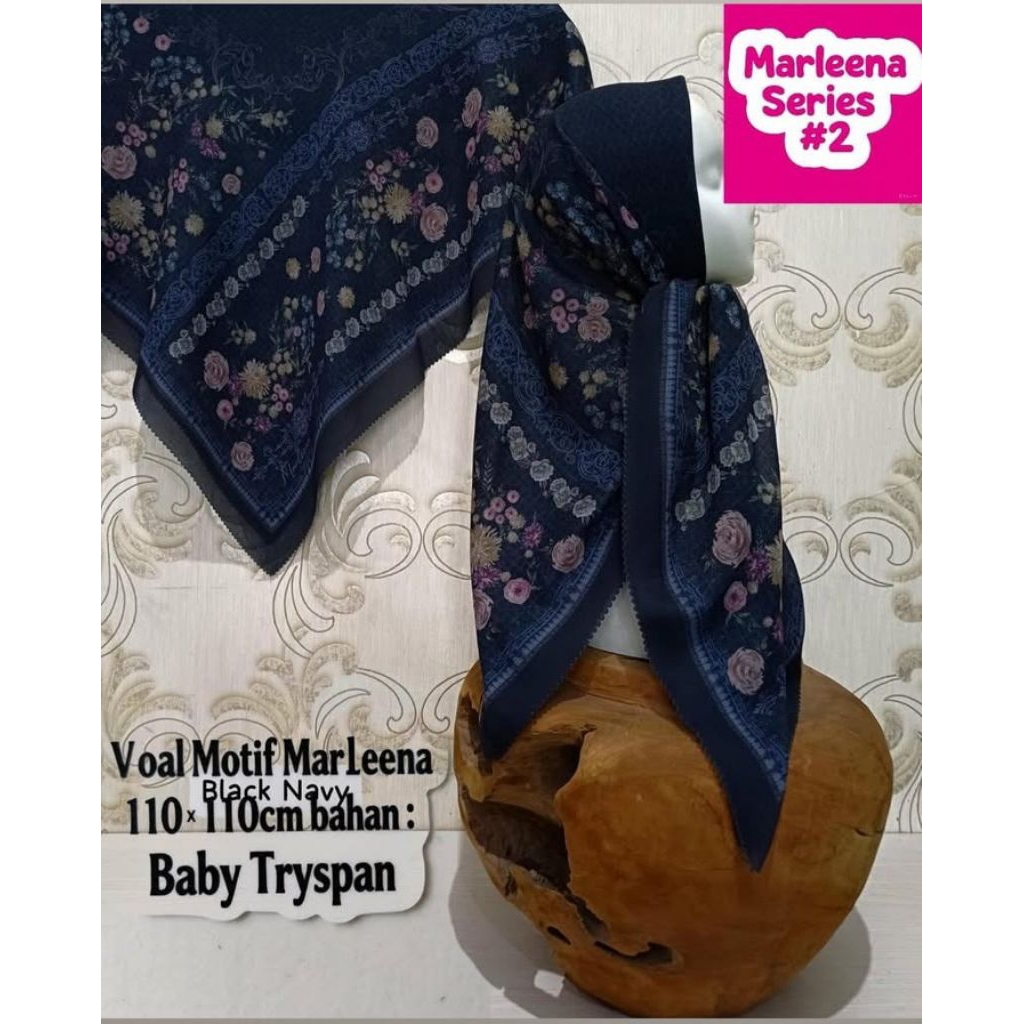 QJ Hijab segi empat voal motif MARLEEN premium AHS