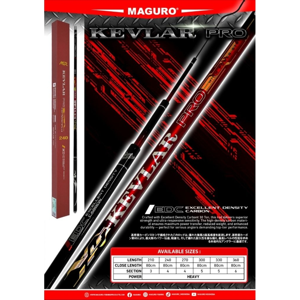 MAGURO Tegek Maguro Kevlar Pro Heavy Carbon 210 240 270 high carbon berkualitas