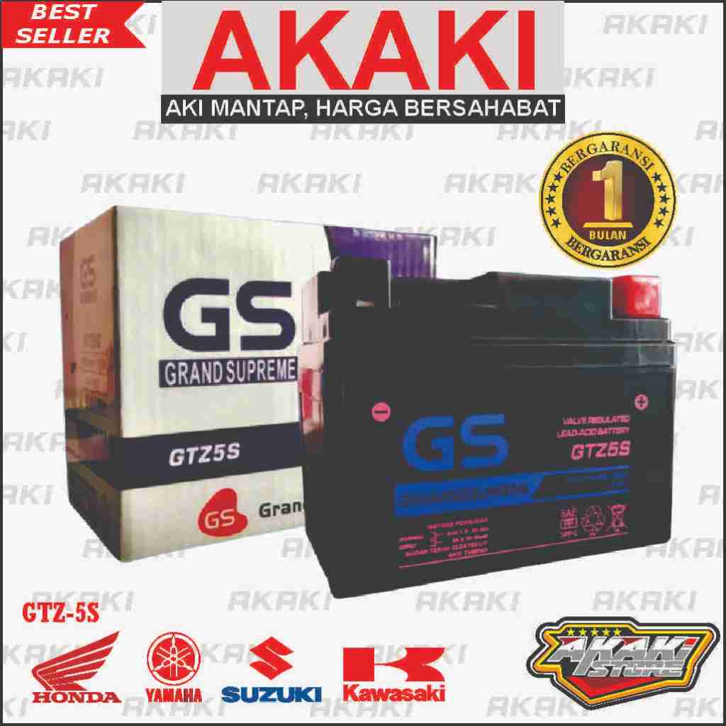 AKI MOTOR GTZ5S BEAT, SPACY, VARIO110, REVO GS 12V.4Ah GS