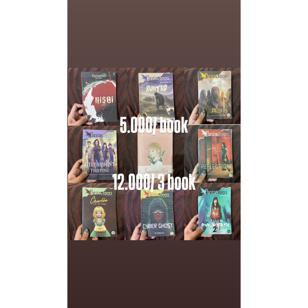 NOVEL FANTASTEEN RISA SARASWATI SAMANTHA KOMIK NISBI EKYU CYBER GHOST CHARLIE REFLECTION THEY CALL M
