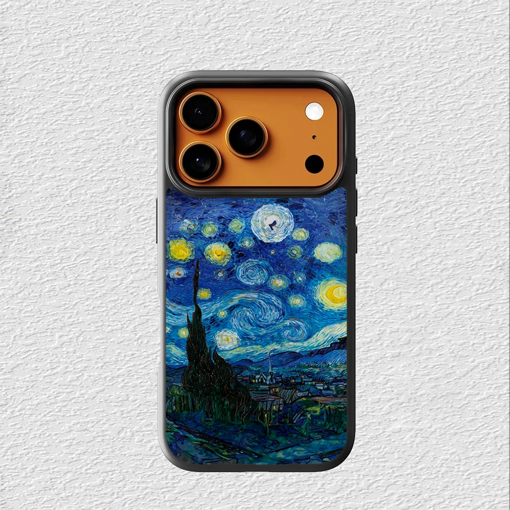 Case Hybrid Casing Softcase iphone 17 16 15 14 13 12 11 Pro Max Mini Plus X Xs Max XR Van Gogh Starr